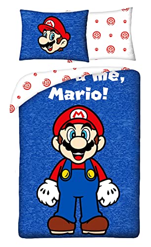 Parure de lit réversible et Taie D'oreiller Nintendo Mario -It's me Mario- - 140 cm x 200 cm