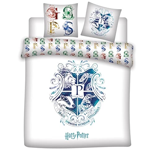 Aymax Harry Potter Poudlard - Juego de funda nórdica de 240 x 220 cm y 2 fundas de almohada