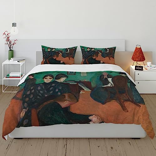 Clásico Juego de Cama 3pc Munch Aesthetic Bedding Sets 2 Fundas de Almohada con Cierre de Cremallera Comfort & Luxury Bedding Duvet Cover Sets 260x220 cm