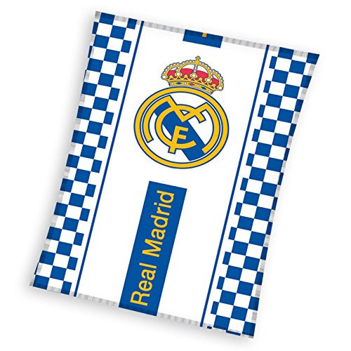 MERCURY Real Madrid Manta Polar, Poliéster, Azul, 10x30x140 cm
