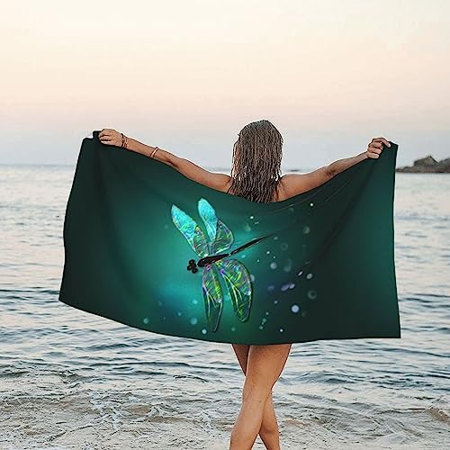 JCAKES Toalla de playa Galaxy Animal libélula toallas de baño de microfibra de secado rápido, súper absorbente, suave, 160 x 80 pulgadas, para natación, deportes, viajes