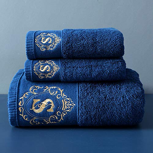 SIMEISM Cómodo baño de algodón de lujo baño cara toalla de baño conjunto suave cinco estrellas hotel toallas para adultos Serviette 80x160cm