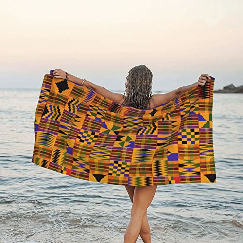 JCAKES Toalla de playa africana tejido de microfibra toallas de baño de secado rápido súper absorbente suave 160 x 80 pulgadas para natación, deportes, viajes