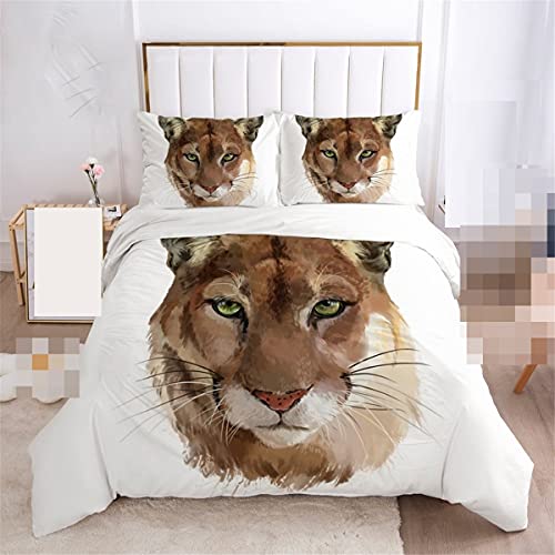 Blanco y negro lobo león guepardo impresión 3D hogar textil conjunto gran ropa de cama funda de edredón