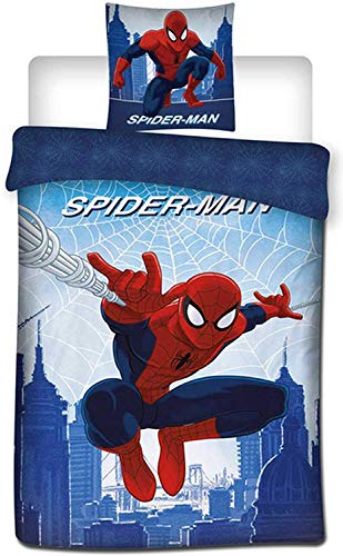 Spiderman - Juego de Cama Infantil (140 x 200 cm, Incluye Funda de Almohada de 63 x 63 cm)
