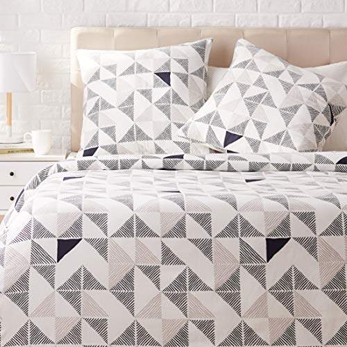Amazon Basics - Juego de ropa de cama con funda de edredón, de satén, 155 x 200 cm / 80 x 80 cm x 2, Multicolor (Diamond Fusion)