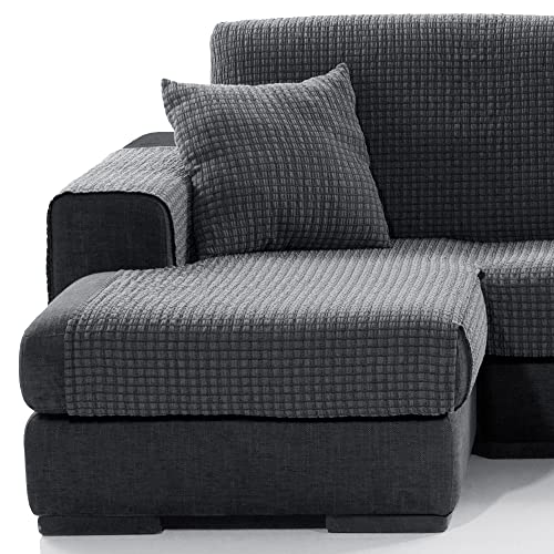 Fundas Sofa Chaise Longue Elasticas. Fundas para Sofa. Protector de Sofa. Cubresofa Antimanchas Cosima Color Marengo Chaise Longue Izquierda (190-210 cm)