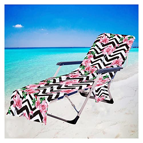 lianai Funda para silla de playa con estampado de flamenco, para viajes, verano, para tumbona, toalla de microfibra con bolsillo de almacenamiento (color: 1, Especificaciones: 75 x 210 cm)