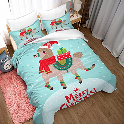 La Ropa de Cama 3D es súper Suave y cómoda. 240x220 cm Alpacas Animales Juego de Cama de 3 Piezas Funda nórdica Sábana Plana Fundas de Almohada Ropa de Cama Twin Full Queen King Size