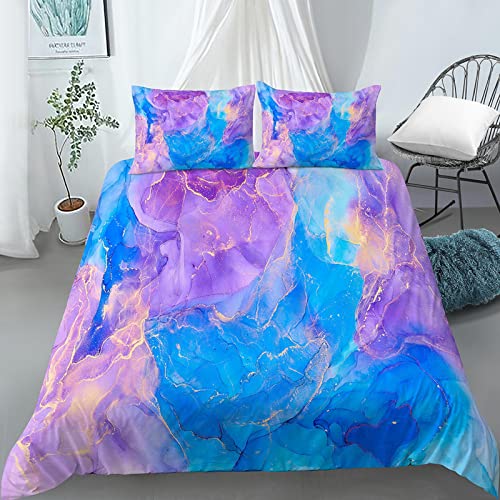 Juego De Ropa De Cama Textura Abstracta Colorida 150X220 Cm Juego De Fundas Nórdicas - Impreso Juego De Fundas Nórdicas Hipoalergénico 3 Piezas Funda Nórdica De Microfibra con Cierr