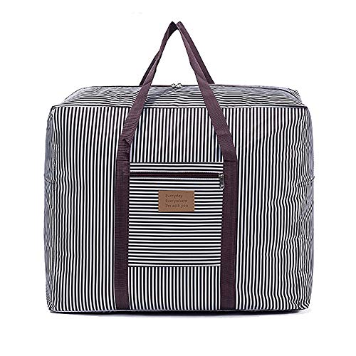 Bolsa de almacenamiento grande, impermeable, tela Oxford 600D, bolsa de viaje, ideal para mantas, edredones, almohadas, ropa, mudanza, marrón, talla L