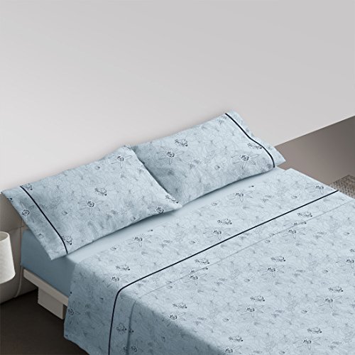 Burrito Blanco - Juego de sábanas 691 Azul de cama de 135x190/200 cm