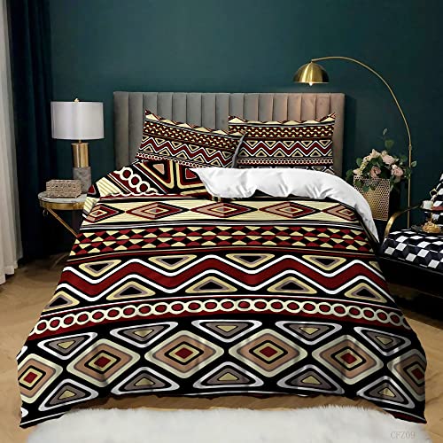 Juego Sábanas De Cama Estampadas 3 Piezas - Geometría Del Rombo Bohemio Ropa De Cama Bohemia Funda Nórdica Queen / King / Full / Twin Size Hotel Luxury Soft Microfiber Bedding Set Edredón Para Ni