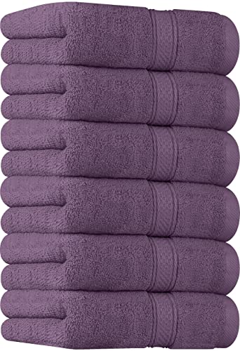 Utopia Towels - Toallas de Mano Grandes de algodón multipropósito para baño, Manos, Cara, Gimnasio y SPA - Dimensiones 41 cm x 71 cm - Paquete de 6 (Ciruela)