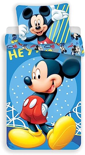 Disney Mickey - Juego de funda nórdica de algodón