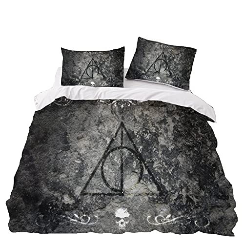 LKFFHAVD Harry Potter - Juego de funda nórdica de 135 x 200 cm, funda de edredón Hermione con fundas de almohada, impresión 3D, adecuada para niños y niñas (135 x 200 cm, 14)