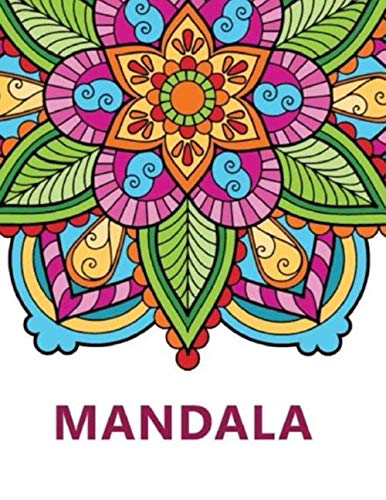 Mandala: Libro para colorear para adultos | Mandala Antiestrés, relajación | Con citas inspiradoras | Gran formato, 21,6x28 cm.