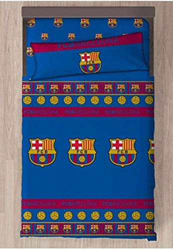FC Barcelona Referencia NI Juegos de sábanas y Fundas de Almohada Alfileres para faldón de Cama Textiles del hogar Unisex Adulto, Algodón, Multicolor (Multicolor), Individual