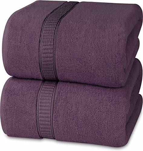 Utopia Towels - Lujosa Toalla de Baño Jumbo (90 x 180 CM, Ciruela) - 100% Algodón Ring Spun Altamente Absorbente y de Secado Rápido - Sábana de Baño Súper Suave (Paquete de 2)