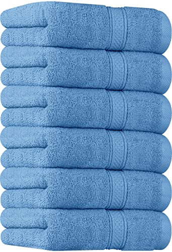 Utopia Towels - Toallas de Mano Grandes de algodón multipropósito para baño, Manos, Cara, Gimnasio y SPA - Dimensiones 41 cm x 71 cm - Paquete de 6 (Azul eléctrico)