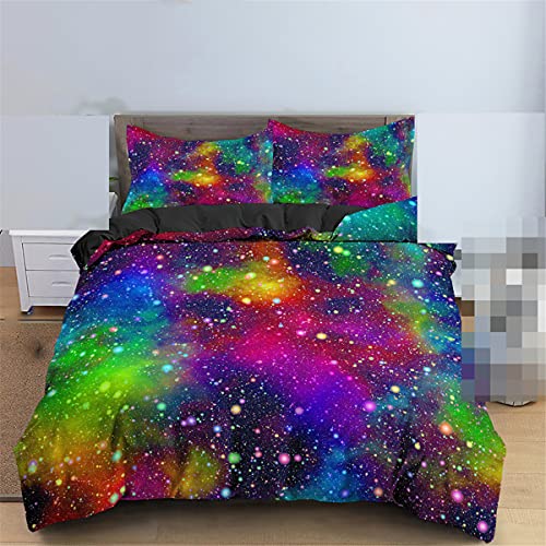 Funda de edredón para cama con diseño de cielo estrellado, color grande, funda de edredón y funda de edredón para niños con impresión 3D