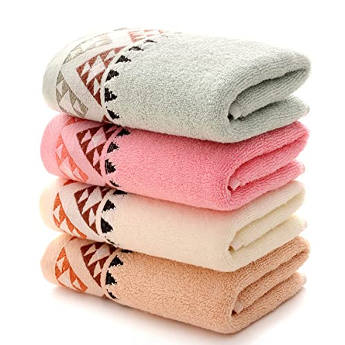 Juego de toallas de mano de 100 % algodón, toallas de baño, multicolor con alta absorción (Variedad)