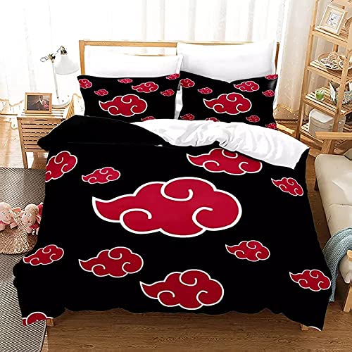 Ropa de cama Anime de 135 x 200 cm, ropa de cama infantil, microfibra, funda de almohada de 50 x 75 cm, cremallera oculta