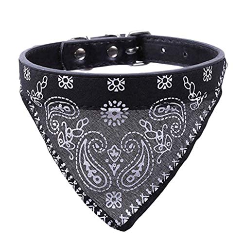 Shaoyao Collar De Perro Personalizado Toalla Triangular Cachorros Suministros para Mascotas Negro XL