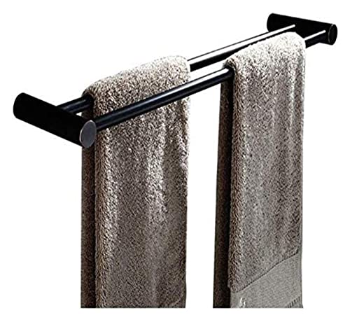 Toallero de doble barra de cobre para toallas de baño, barra perforada de doble poste