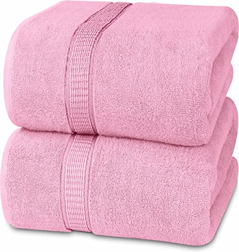 Utopia Towels - Lujosa Toalla de Baño Jumbo (90 x 180 CM, Rosa) - 100% Algodón Ring Spun Altamente Absorbente y de Secado Rápido - Sábana de Baño Súper Suave (Paquete de 2)