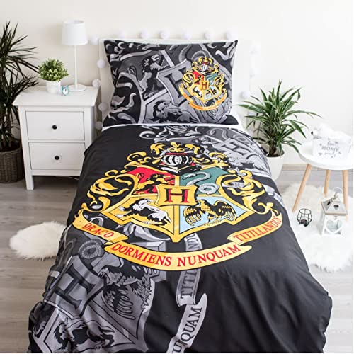 Jerry Fabrics F - Juego de cama - Harry Potter - 2 piezas - Niño - Funda nórdica - Reversible - 140 x 200 - Funda de almohada - 70 x 90 cm - 100% algodón