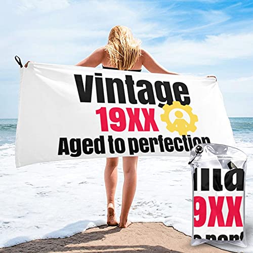 mengmeng Vintage 19XX añejado a la perfección toalla de secado rápido para deportes, gimnasio, viajes, yoga, camping, natación, súper absorbente, compacto ligero toalla de playa