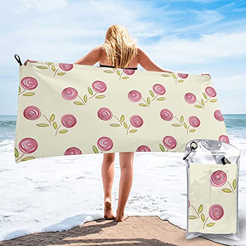 mengmeng Posies - rosa toalla de secado rápido para deportes, gimnasio, viajes, yoga, camping, natación, súper absorbente, compacta, ligera, toalla de playa