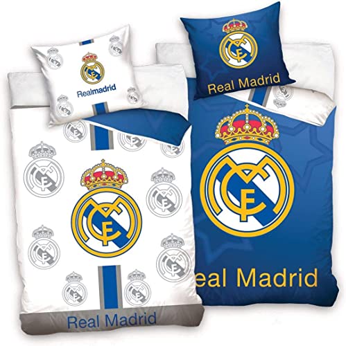 Real Madrid RM181011 - Juego de cama reversible (135 x 200 cm)