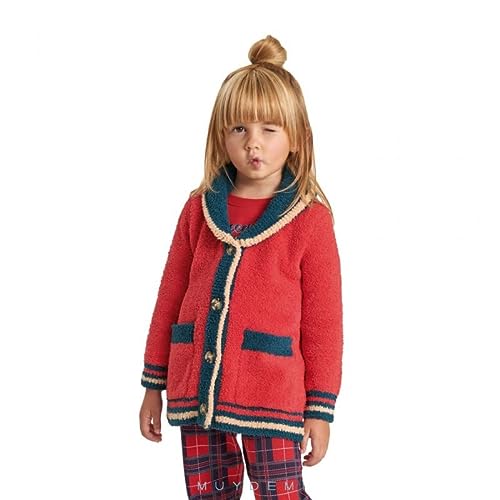 MUYDEMI Bata niña con chaqueta de suave coral chenillado art. 654653, rojo, 10 años