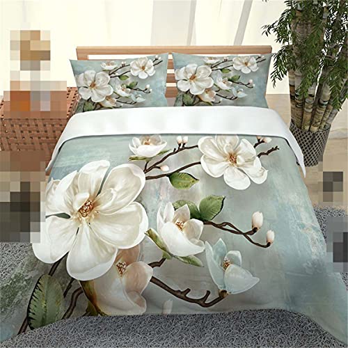 Juego de cama 3D digital floral impresión 2/3 piezas funda de edredón conjunto individual cama doble dormitorio decoración