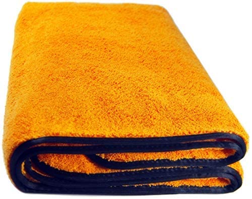 Glart 44WG, paño de microfibra súper absorbente para coche, 60x90 cm, color naranja. Ideal para el cuidado de tu coche, para secar antes de pulir y después del uso de la escobilla para las llantas.