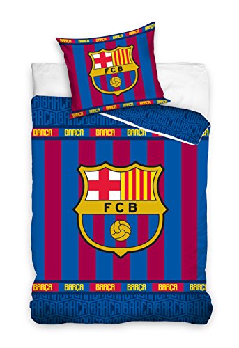 FCB FC Barcelona Juego de Cama, algodón, Azul Marino, 27 x 39 x 4 cm