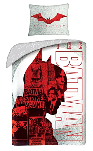 Halantex Batman - Juego de cama (140 x 200 cm + 70 x 90 cm, 100% algodón)