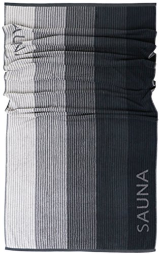 Lashuma Helsinki - Toalla de Sauna, 85 x 200 cm, tamaño XXL, 100% algodón, Gris/Negro