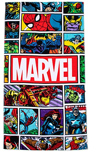 Marvel Comics Los Vengadores Caricatura Clásica Toalla de Playa Grande 86cm x 162cm 100% Algodón