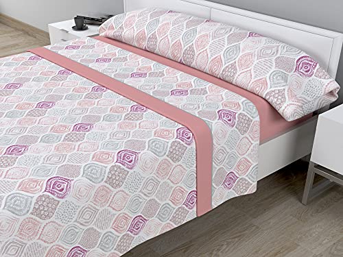 Cabello Textil Hogar - Juego de sábanas térmicas de Pirineo - 3 Piezas - 110 Gr/m2 - Mod. ISIR (Nude, Cama de 135 cm (135_x_190/200 cm))