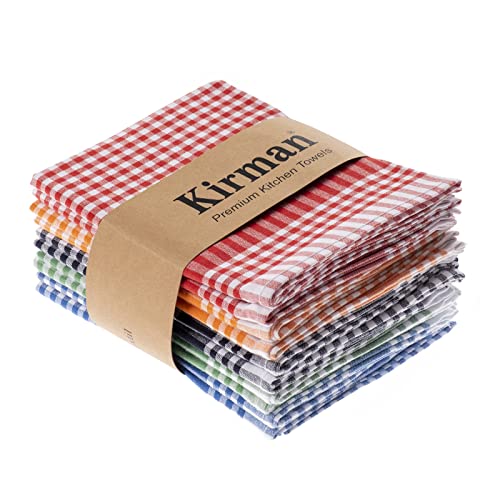 Kirman® Paños de cocina de 100 % algodón, paños de cocina Oeko Tex Standard 100 – 45 x 65 cm y 2 colgadores, paños de cocina sin pelusa y modernos, toallas de cocina (10 unidades)