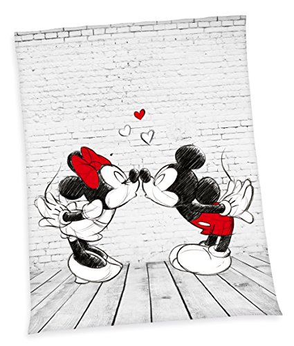 XXL flojel techo Disney Mickey Mouse Minnie Mouse Manta – Manta (150 x 200 cm, microfibra flojel, Nuevo de Herding