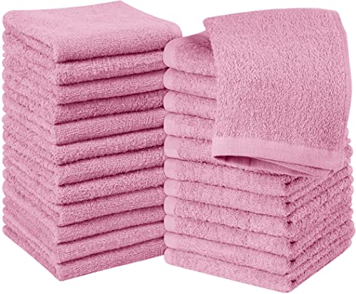Utopia Towels - Juego de Toallas de Algodón - 100% Algodón Ring Spun, Altamente Absorbentes, Toallas Faciales Suaves (30 x 30 cm) (24 Paquetes, Rosa)