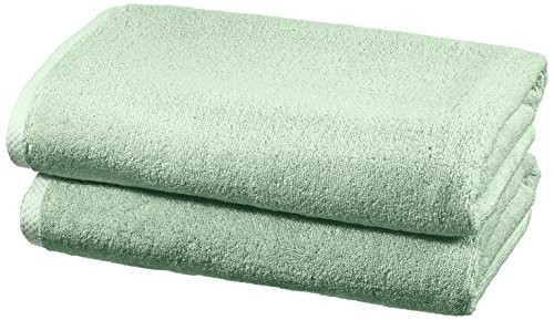 Amazon Basics - Juego de 2 toallas de secado rápido, 140 x 70 cm, Verde