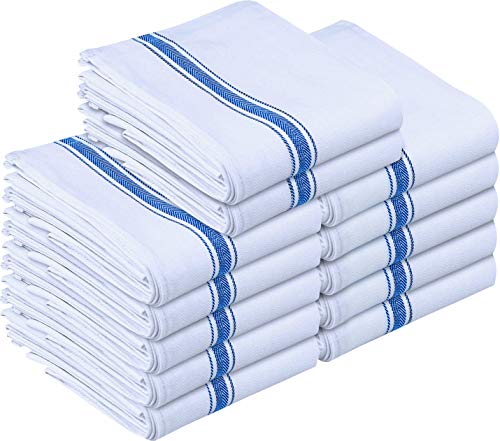 Utopia Towels - Paño de Cocina Lavable a máquina de algodón Cocina Blanca Paños de Cocina Toallas de té Toallas (38 x 64 cm) (Azul, 12 Piezas)