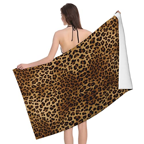 ASEELO Lindas toallas de baño de leopardo, toalla de baño grande, toalla de playa para baño, toalla de baño impresa, 52 x 32 pulgadas