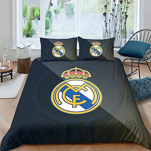 Logotipo del Real Madrid Funda De Edredón Súper Suave Y Transpirable,impresión 3DFunda De Edredón,Juego De Nórdica Y Ropa De Cama King（220x240cm）