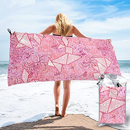 mengmeng Rosa conejito tangrams toalla de secado rápido para deportes gimnasio viajes yoga camping natación Super absorbente compacto ligero toalla de playa